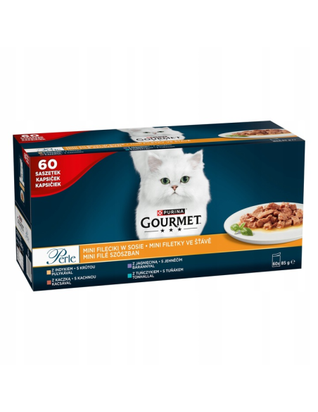 Purina Gourmet Perle kassikonserv mini-fileed kastmes 60x85g