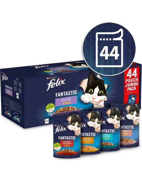 Felix Fantastic kassikonserv želees maitsete valik (44 × 85 g)