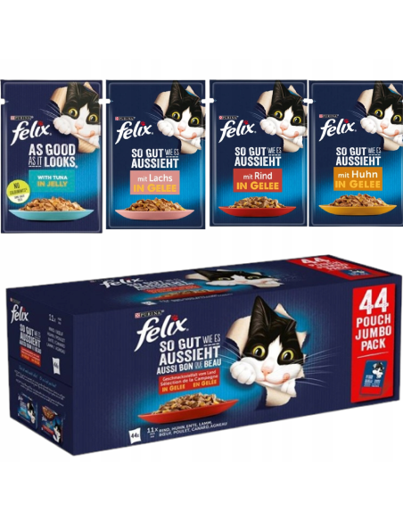 Felix Fantastic kassikonserv želees maitsete valik (44 × 85 g)