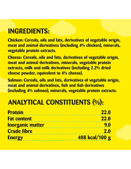Dreamies maiused kassile kanaga, juustuga ja lõhega 12 X 60 g