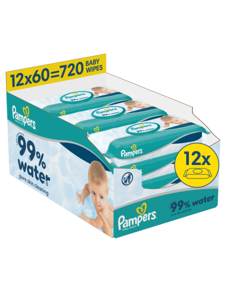 Pampers Aqua niisked beebisalvrätid 12 pakki (720 tk)