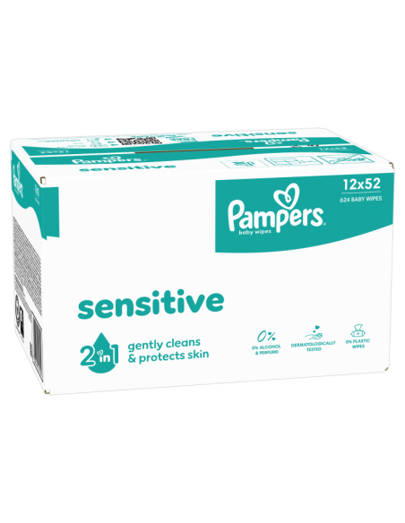 Pampers Sensitive niisked beebisalvrätid 12 pakki (624tk)
