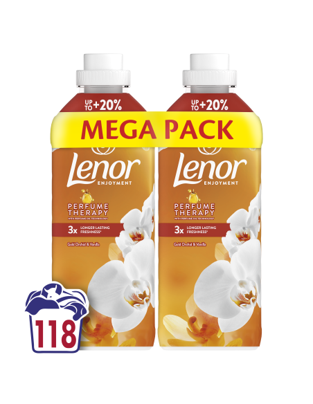 KAST 4 tk! LENOR Pesuloputusvahend Gold Orchid & Vanilla 2 x 1239 ml (118 Pesukorda)