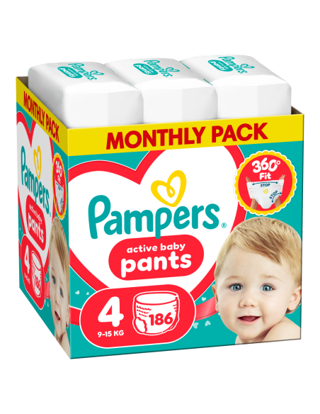 Pampers Active Baby Pants Mähkmed, Suurus 4, 186 tk