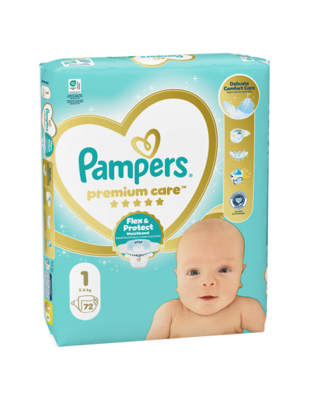 Pampers Premium Care Mähkmed,  Suurus 1 (Mini), 2–5 Kg, 72 Mähet