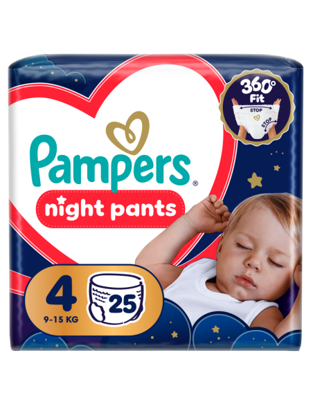 KAST 4 tk! Pampers Night Pants Püksmähkmed, Suurus 4, 25 Mähet