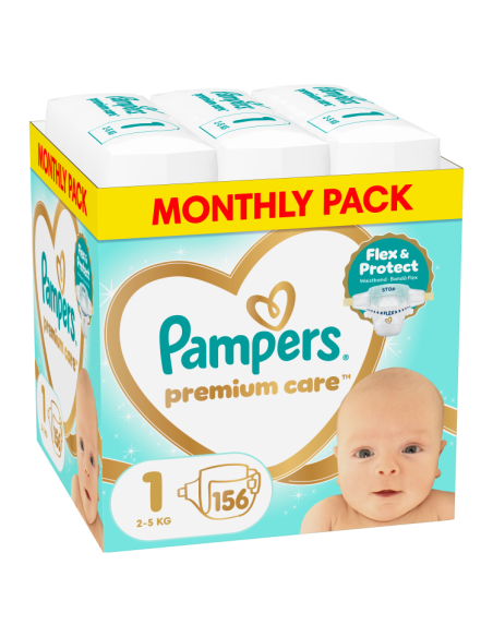 Pampers Premium Care Teipmähkmed, Suurus 1, 156 Mähet