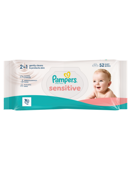 Pampers Sensitive niisked beebisalvrätid 52 tk
