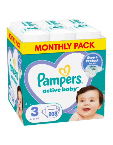 Pampers Active Baby Mähkmed, Suurus 3, 208 Mähet