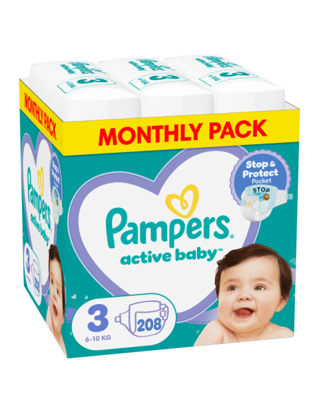 Pampers Active Baby Mähkmed, Suurus 3, 208 Mähet