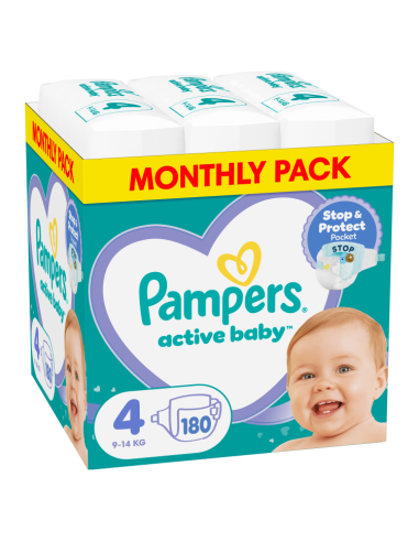 Pampers Active Baby Mähkmed, Suurus 4, 180 Mähet
