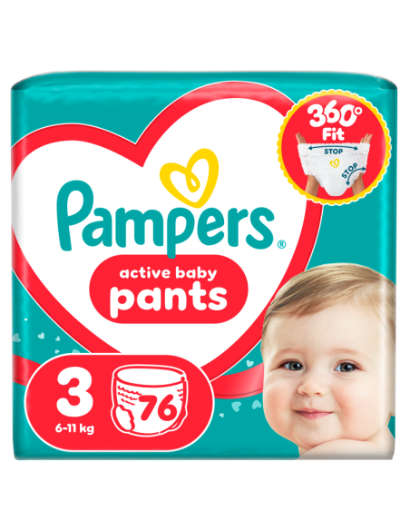 KAST 2 tk! Pampers Active Baby Pants püksmähkmed suurus 3 (76 tk)