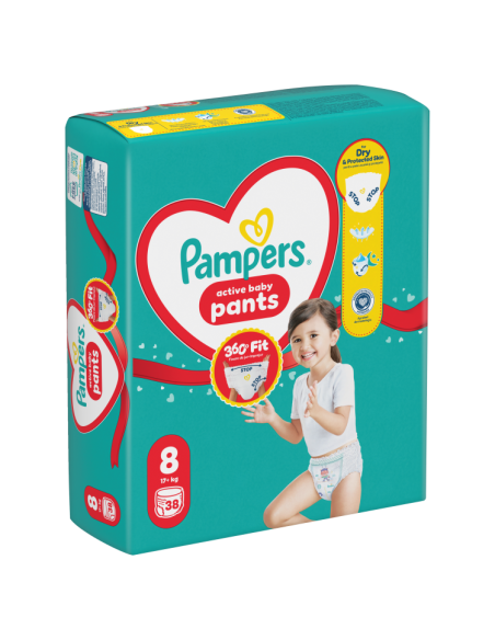 KAST 2 tk! Pampers Active Baby Pants püksmähkmed suurus 8 (38 tk)