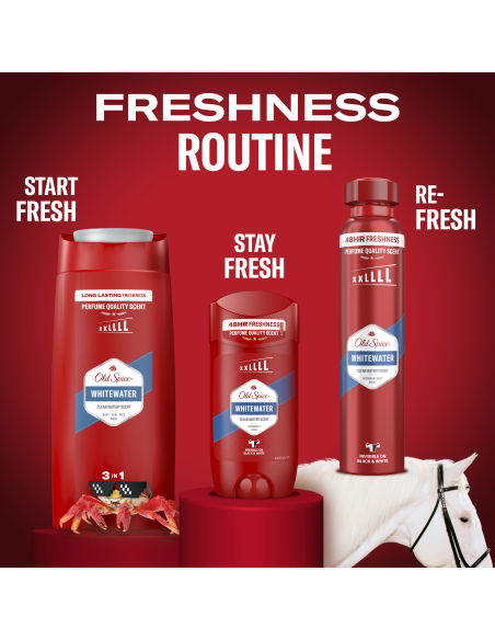 KAST 4 tk! Old Spice Whitewater Meeste Dušigeel Ja Šampoon, 1000 ml