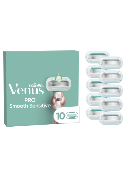 Gillette Venus Deluxe Smooth Sensitive Rosegold Raseerija Varuterad, 10 tk
