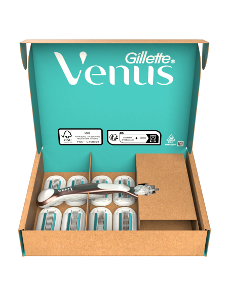 KAST 20 tk! Gillette Venus Deluxe Smooth Sensitive Rosegold Raseerija + 9 Tera