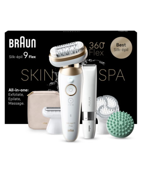 DC! SES9-481 3D Braun Silk•épil 9 Flex SkinSpa Epilaator + BS1000 minitrimmer BODY