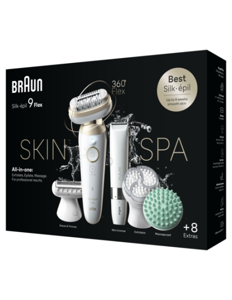 DC! SES9-481 3D Braun Silk•épil 9 Flex SkinSpa Epilaator + BS1000 minitrimmer BODY