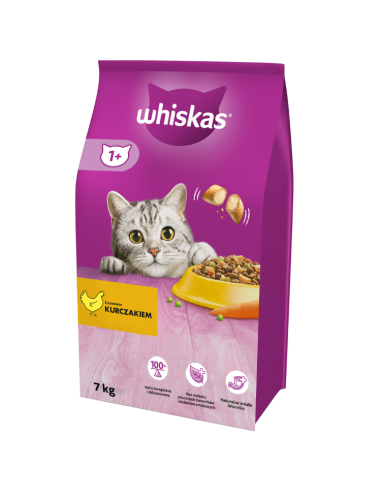 WHISKAS Kuivtoit Adult 7 kg kassidele kana ja...