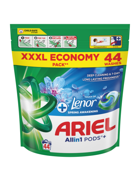 Ariel All-in-1 PODS +Touch of Fresh Air Lenor Pesukapslid, 44 Pesu