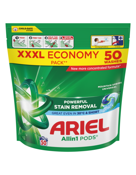 KAST 3 tk! Ariel All-in-1 PODS Mountain Spring Pesukapslid, 50 Pesukorda