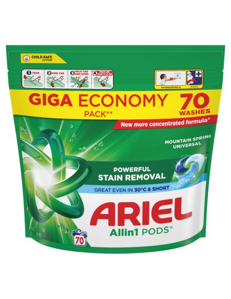 Ariel All-in-1 PODS Mountain Spring Pesukapslid, 70 Pesukorda