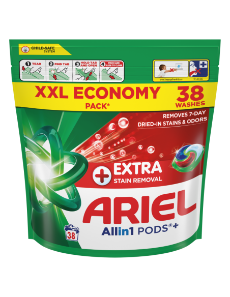 Ariel All-in-1 PODS +Extra Clean Power Pesukapslid, 38 Pesukorda