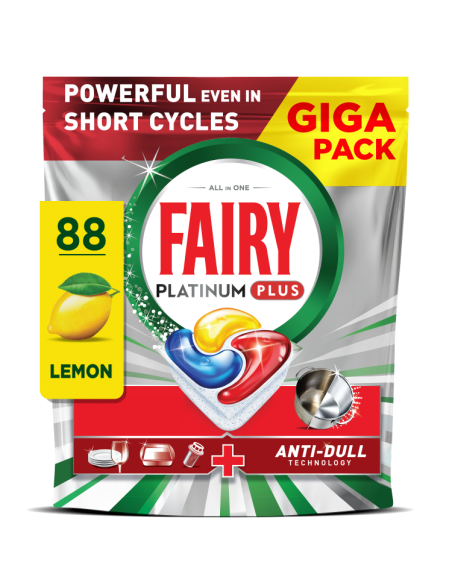 Fairy Platinum Plus All in One Nõudepesumasina Tabletid Lemon, 88 tk