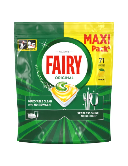 KAST 4 tk! Fairy Original All in One’i Nõudepesumasina Tabletid Lemon, 71 tk