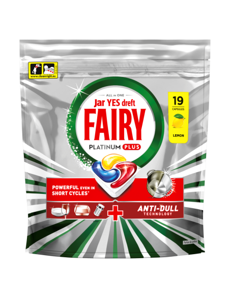 Fairy Platinum Plus All in One’i Nõudepesumasina Tabletid Lemon, 114 tk (6x19tk)