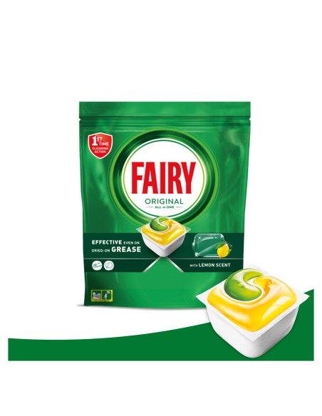 Fairy Original All in One Nõudepesumasina Tabletid Lemon, 100 tk