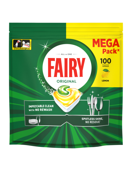 Fairy Original All in One Nõudepesumasina Tabletid Lemon, 100 tk