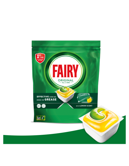 KAST 3 tk! Fairy Original All in One Nõudepesumasina Tabletid Lemon, 100 tk