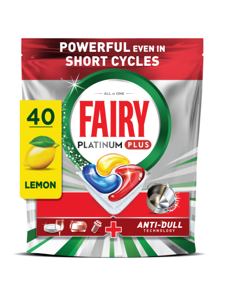 Fairy Platinum Plus All in One nõudepesumasina tabletid Lemon 40 tk