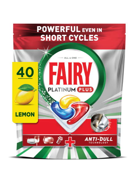 KAST 4 tk! Fairy Platinum Plus All in One nõudepesumasina tabletid Lemon 40 tk