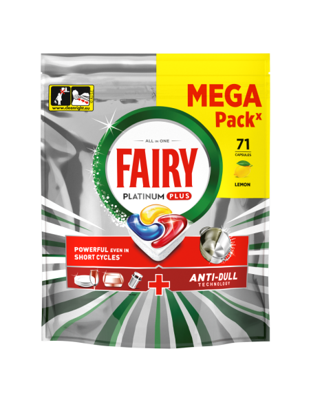 Fairy Platinum Plus All in One nõudepesumasina tabletid Lemon 71 tk