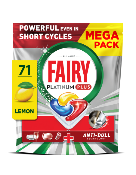 KAST 3 tk! Fairy Platinum Plus All in One nõudepesumasina tabletid Lemon 71 tk