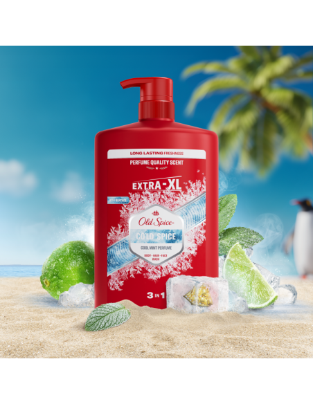 KAST 4 tk! Old Spice Cold Spice meeste dušigeel ja šampoon, 1000 ml