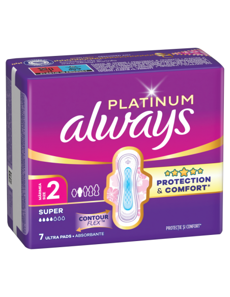 KAST 20 tk! Always Platinum Super hügieenisidemed tiibadega nr 2 (7 tk)