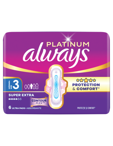 Always Platinum Super Extra hügieenisidemed tiibadega nr 3 (6 tk)