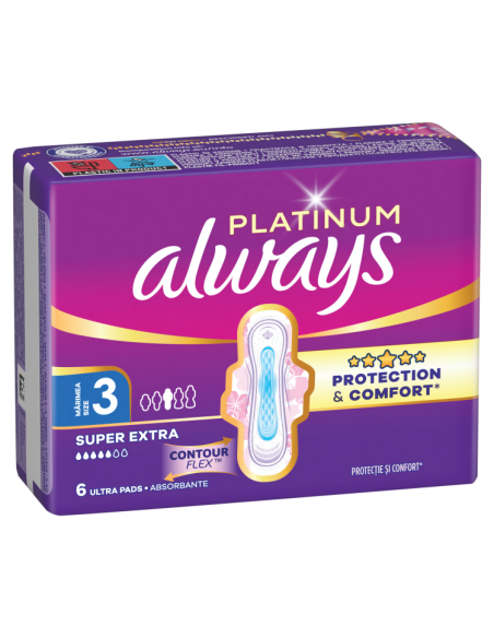 KAST 20 tk! Always Platinum Super Extra hügieenisidemed tiibadega nr 3 (6 tk)