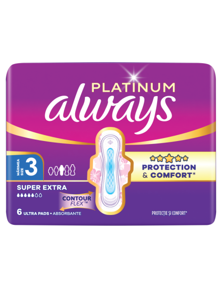 KAST 20 tk! Always Platinum Super Extra hügieenisidemed tiibadega nr 3 (6 tk)