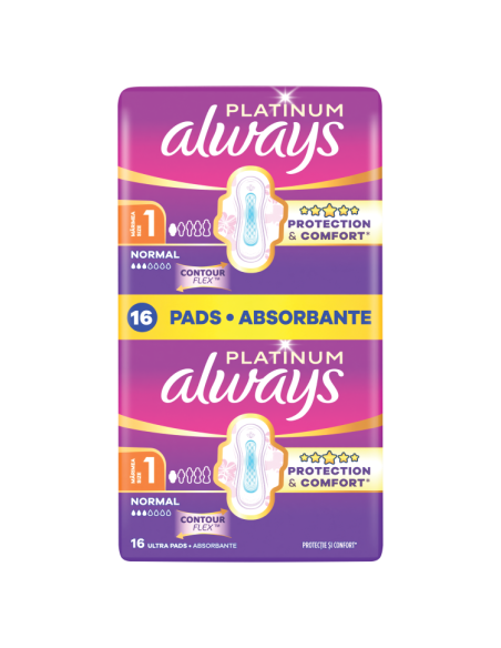 Always Platinum Normal Size 1 Hügieenisidemed Tiibadega, 16 tk