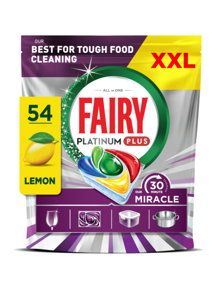 KAST 3 tk! Fairy Our 30 Minute Miracle Platinum Plus nõudepesumasina tabletid 54 tk