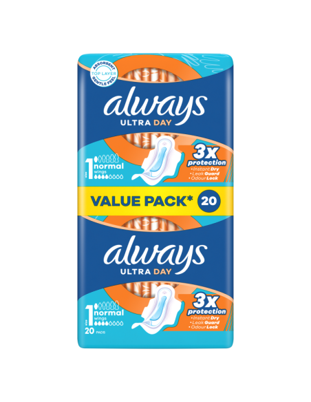 Always Ultra Day Normal Hügieenisidemed, Size 1, 20 tk