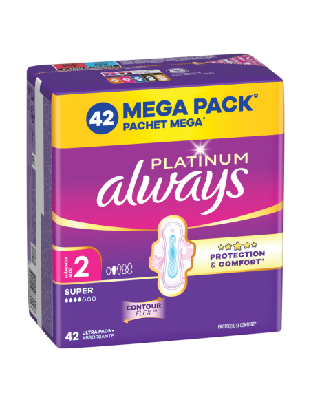 KAST 3 tk! Always Platinum Super hügieenisidemed tiibadega nr 2 (42 tk)