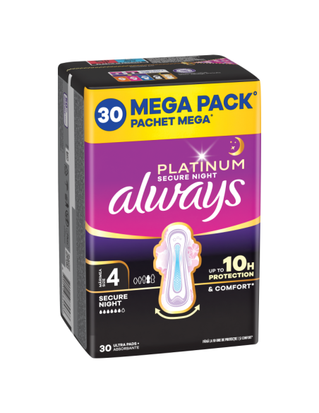 Always Platinum Secure Night hügieenisidemed tiibadega nr 4 (30 tk)