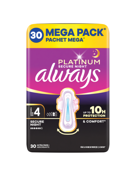 Always Platinum Secure Night hügieenisidemed tiibadega nr 4 (30 tk)