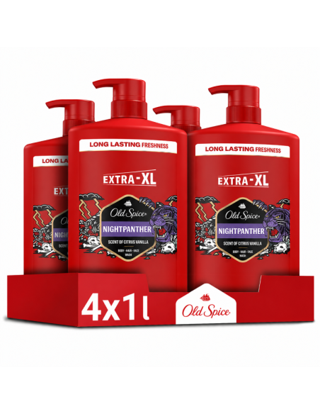 Old Spice Night Panther dušigeel ja sampoon 4x1000ml
