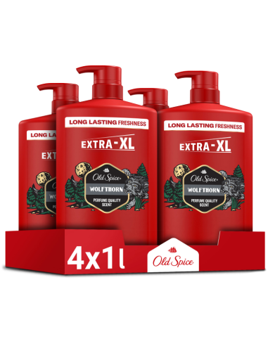 Old Spice Wolfthorn dušigeel ja šampoon 4x1000ml